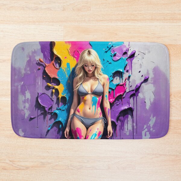 Item preview, Colorful Abstract Bikini Woman Art – Vibrant Painted Body Pop Art Illustration no.15 designed and sold by smARTwork.