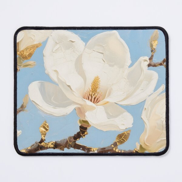 Item preview, Elegant Impasto Magnolia Floral Wall Art designed and sold by AetherLightArt.