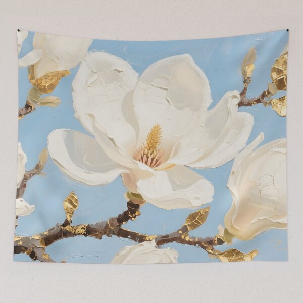 Item preview, Elegant Impasto Magnolia Floral Wall Art designed and sold by AetherLightArt.