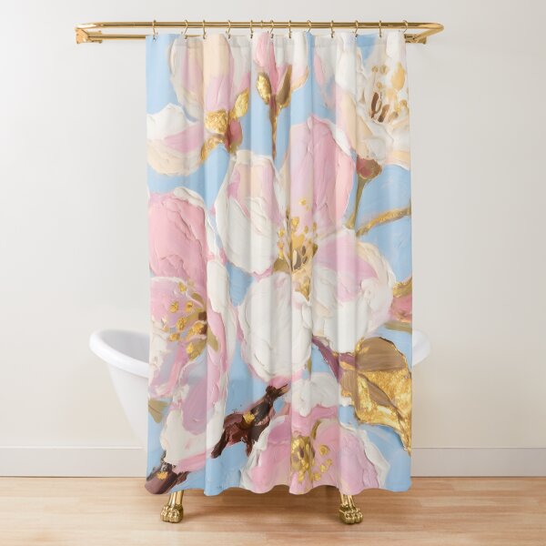 Item preview, Textured Pink Cherry Blossom with Gold Leaf designed and sold by AetherLightArt.