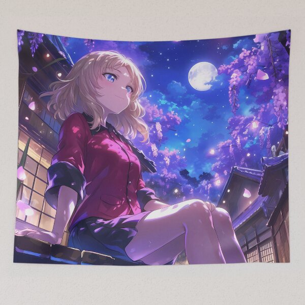 Item preview, Katyusha Yukata Wisteria Night Water Girls und Panzer Anime designed and sold by mildaclairmo.