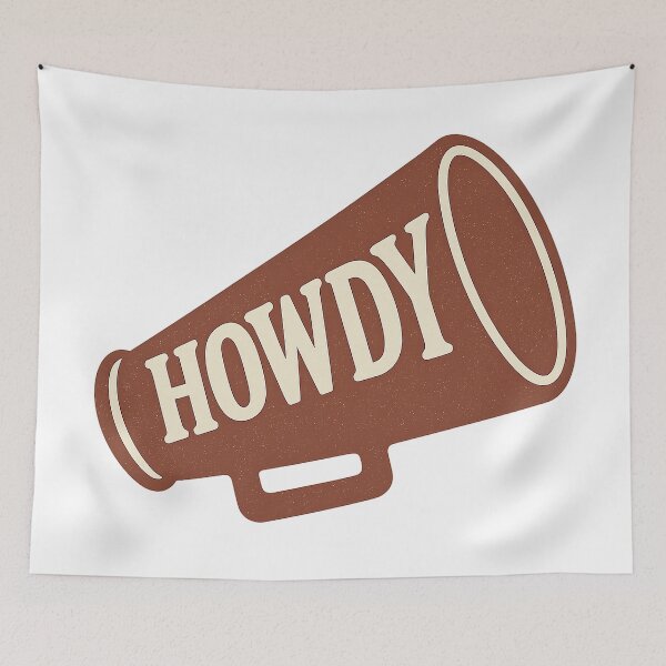 Item preview, Texas Midnight Yell Megaphone Block Print Graphic designed and sold by OldSouthTraditions.