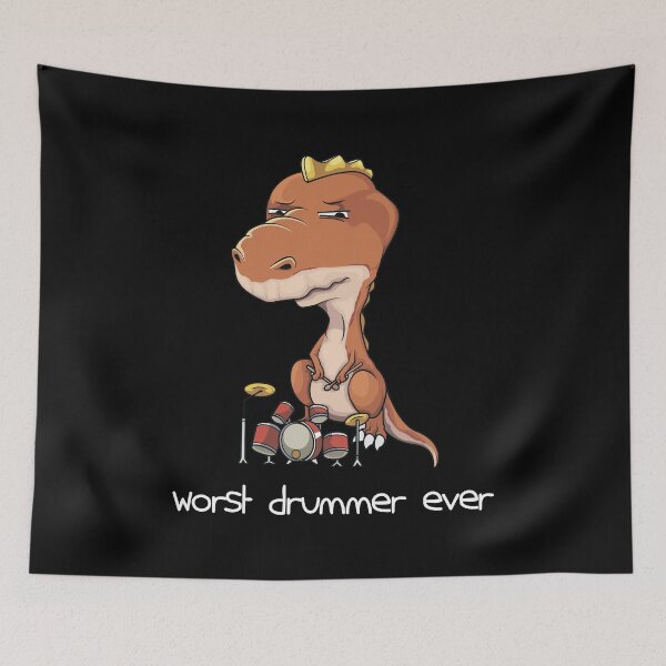 Item preview, Wort Drummer Ever T-Rex Tyrannosaurus Rex Hates Drums designed and sold by fatamyfan1.