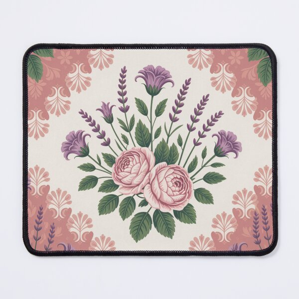 Item preview, Victorian Rose & Lavender Damask Floral Seamless Pattern designed and sold by NotARealGrownUp.