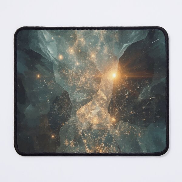 Item preview, Lucid Grid Ascension – Celestial Abstract Light Art designed and sold by AbstractAnom.