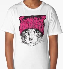 Pussyhat Protest Shirt - Women's March Pussycat Pink Hat Shirt Long T-Shirt