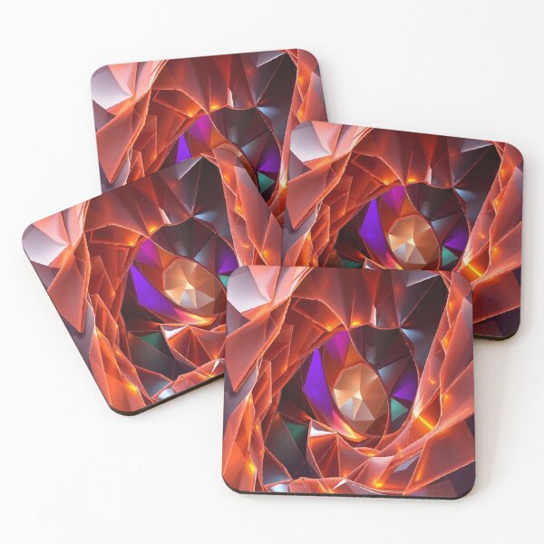 Item preview, Crimson Vortex Core – Geometric Flame Spiral Art designed and sold by AbstractAnom.