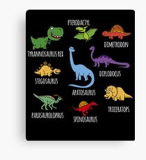 Types Of Dinosaurs Canvas Print