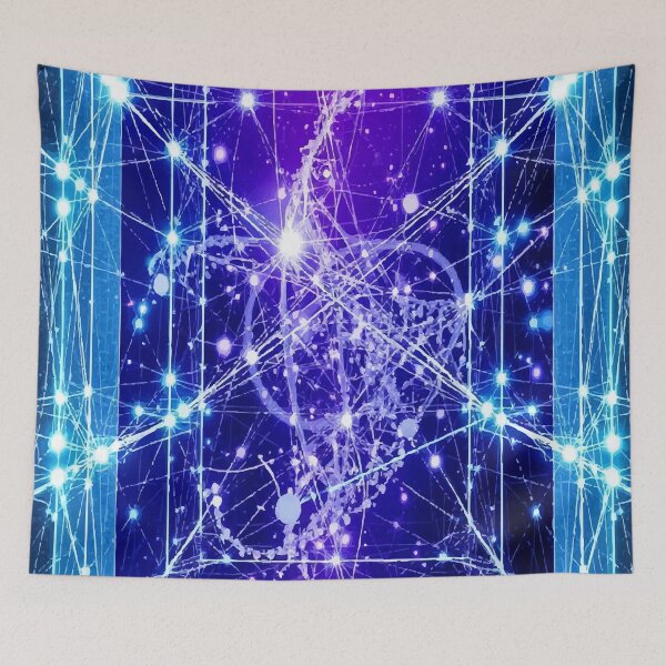 Item preview, Dimensional Lattice – Quantum Network Light Grid Art designed and sold by AbstractAnom.
