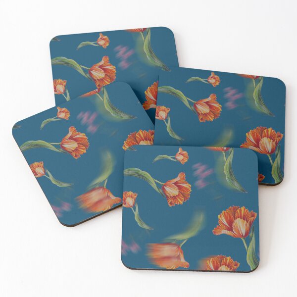 Item preview, Crimson Bloom on Indigo designed and sold by Rococodesigns.