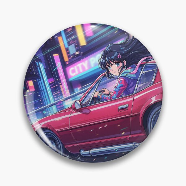Item preview, City Pop Girl Racing Through Neon Tokyo designed and sold by Mello-chu.
