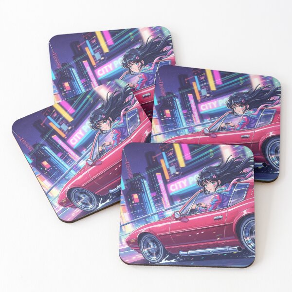 Item preview, City Pop Girl Racing Through Neon Tokyo designed and sold by Mello-chu.