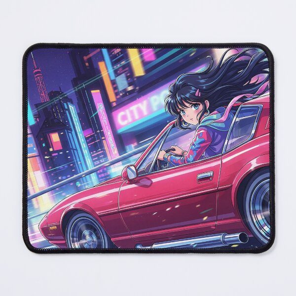 Item preview, City Pop Girl Racing Through Neon Tokyo designed and sold by Mello-chu.