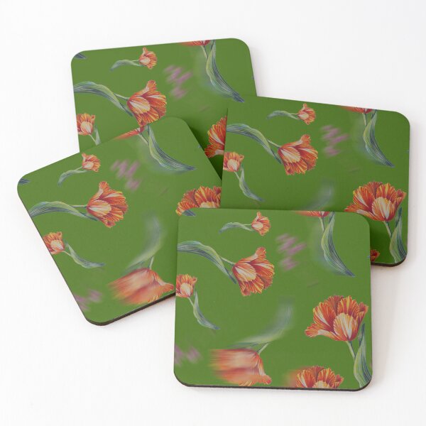 Item preview, Crimson Bloom on green designed and sold by Rococodesigns.