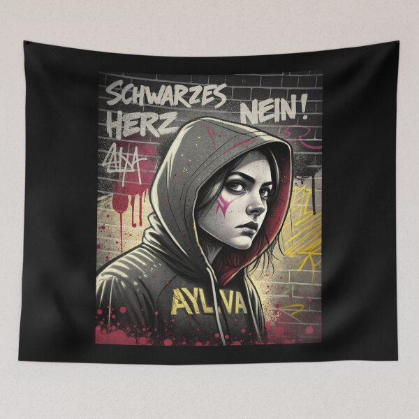 Item preview, Schwarzes Herz? Nein! – Ayliva Street Art Rebel Vibes designed and sold by JayceTucker89.