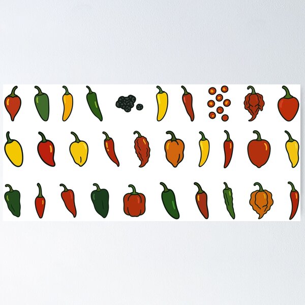 Item preview, Spicy Chili Pepper Pattern - Colorful Vector Hot Peppers Design designed and sold by Greemo03.