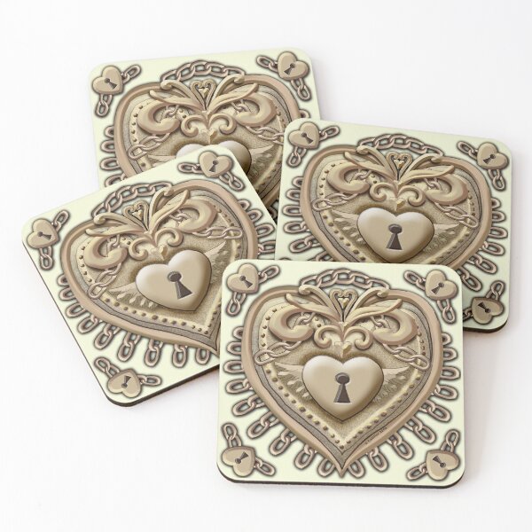 Item preview, Gold Lock Heart designed and sold by artmuvz.