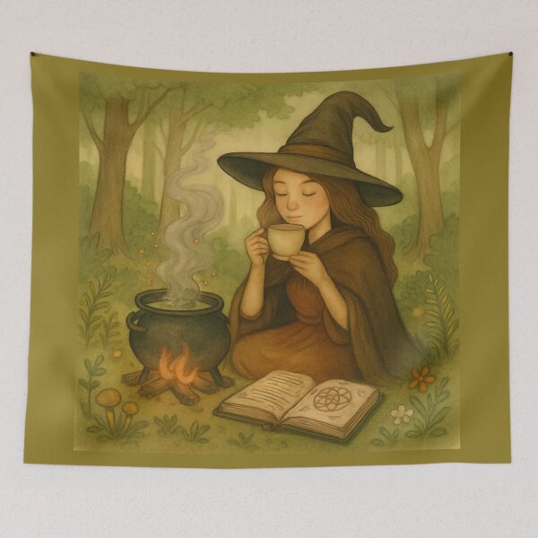 Item preview, Forest Witch Tea Time – Brewing Magic in Nature designed and sold by MoonMommaMagic.