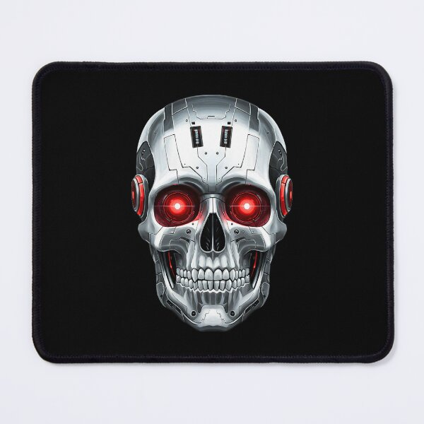 Item preview, Futuristic robotic skull with red eyes designed and sold by TheSkullRoom.