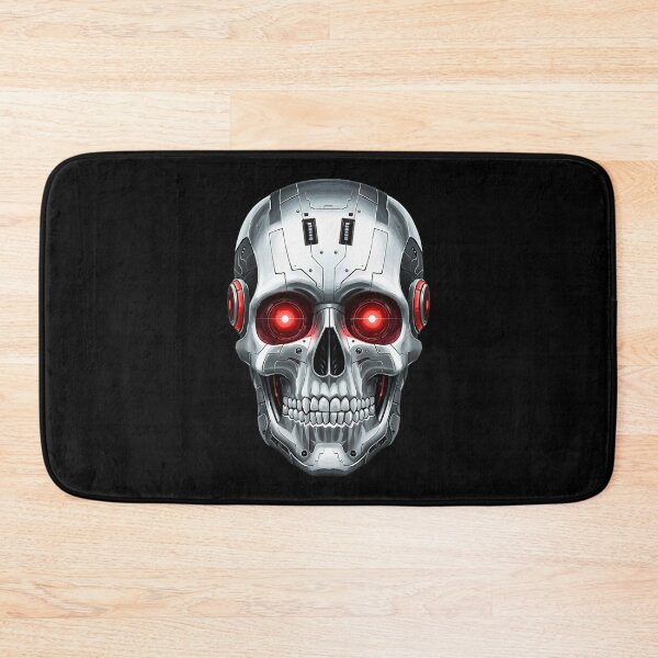 Item preview, Futuristic robotic skull with red eyes designed and sold by TheSkullRoom.