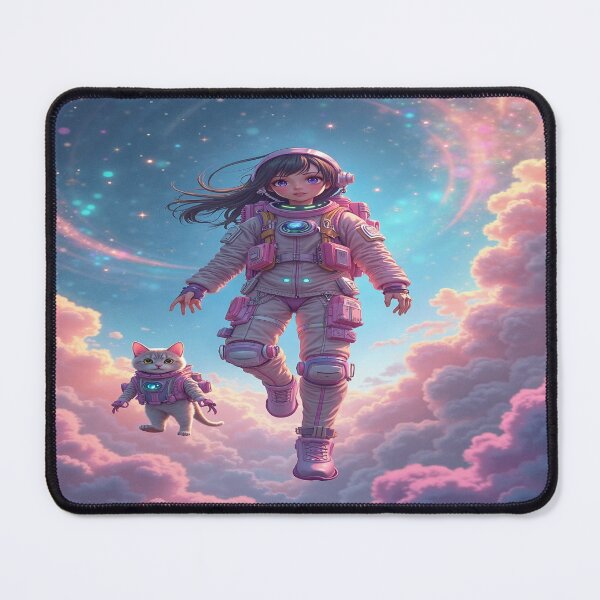 Item preview, Space Explorer Girl With Jetpack Cat designed and sold by TONSNAP.