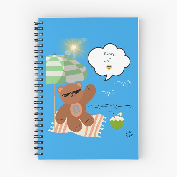 Item preview, Mono bear message – Stay chill (blue background, bold summer mood) designed and sold by mintmono-studio.