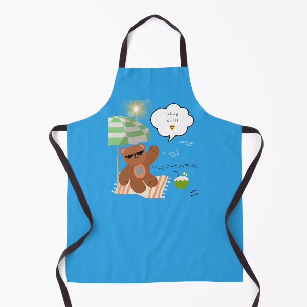 Item preview, Mono bear message – Stay chill (blue background, bold summer mood) designed and sold by mintmono-studio.