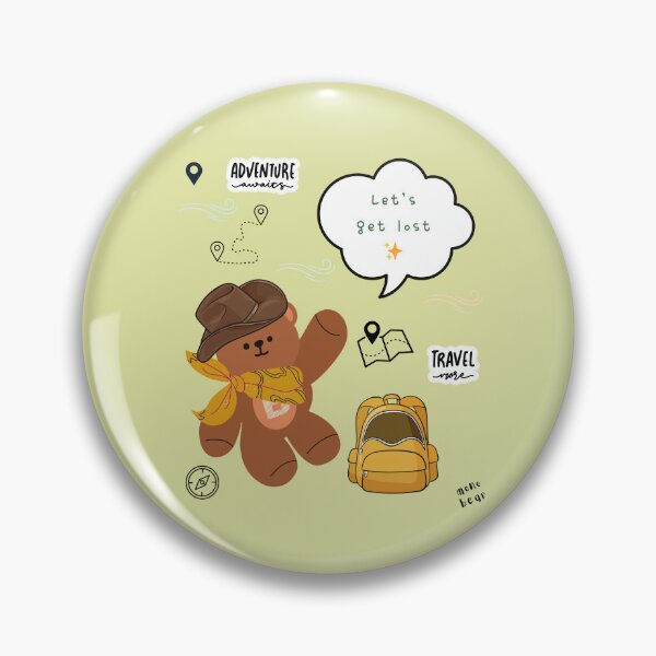 Item preview, Mono bear message – Let’s get lost (green background, playful nature mood) designed and sold by mintmono-studio.