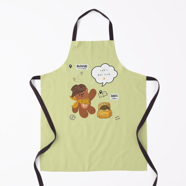 Item preview, Mono bear message – Let’s get lost (green background, playful nature mood) designed and sold by mintmono-studio.