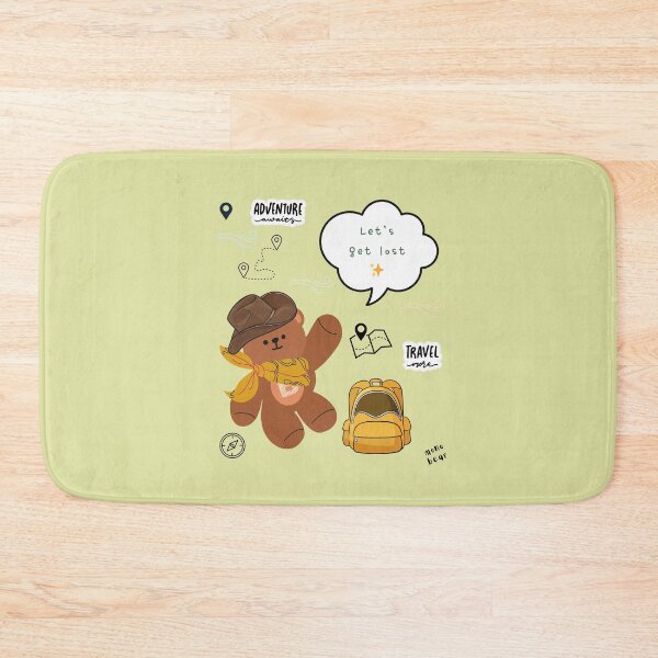Item preview, Mono bear message – Let’s get lost (green background, playful nature mood) designed and sold by mintmono-studio.