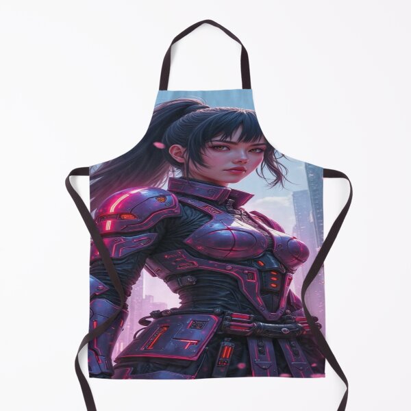 Item preview, Neon‑Bloom Samurai Girl designed and sold by TONSNAP.