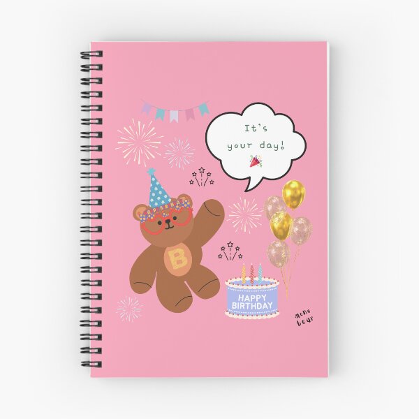 Item preview, Mono Bear Birthday – Pink Party Time designed and sold by mintmono-studio.