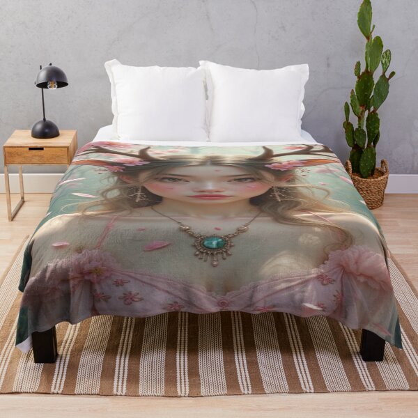 Item preview, Dreamy Deer Girl in Spring Forest designed and sold by TONSNAP.