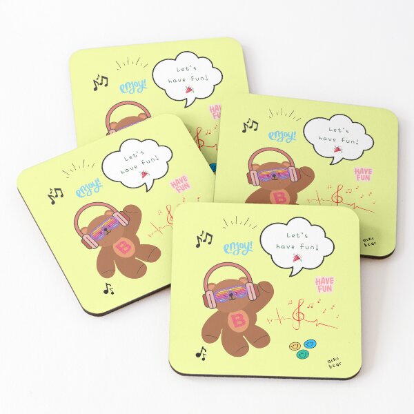 Item preview, Mono Bear Message – Let’s Have Fun! (Lemon Pop) designed and sold by mintmono-studio.
