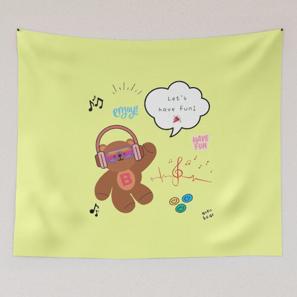 Item preview, Mono Bear Message – Let’s Have Fun! (Lemon Pop) designed and sold by mintmono-studio.