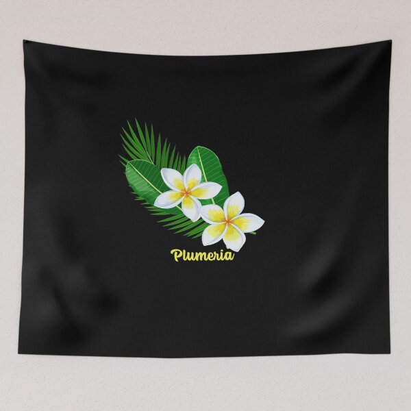 Item preview, Plumeria Flowers Yellow and White with Leaves  designed and sold by Diane Gotti.