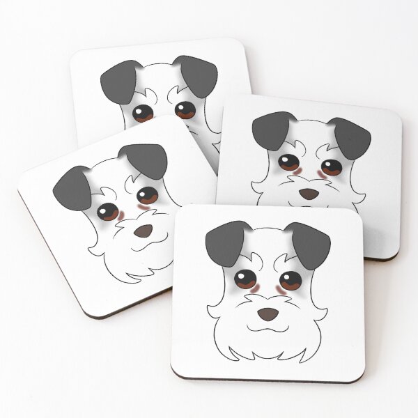 Item preview, White Schnauzer Black Ears Tear Stains designed and sold by OliRoseArt.