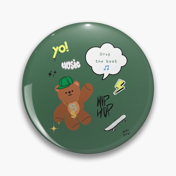 Item preview, Mono Bear Message – Drop the Beat (Green Background) designed and sold by mintmono-studio.