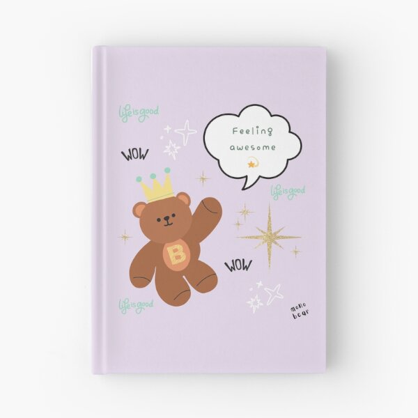 Item preview, Mono Bear Message – Feeling Awesome (Lilac background) designed and sold by mintmono-studio.