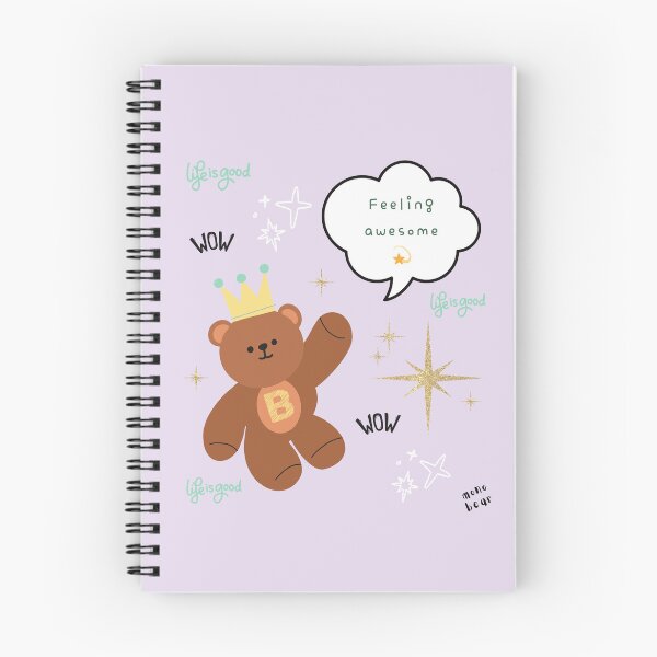 Item preview, Mono Bear Message – Feeling Awesome (Lilac background) designed and sold by mintmono-studio.