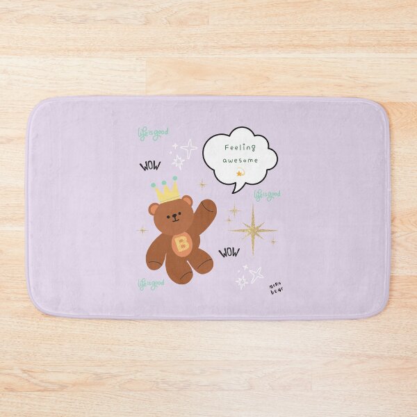 Item preview, Mono Bear Message – Feeling Awesome (Lilac background) designed and sold by mintmono-studio.