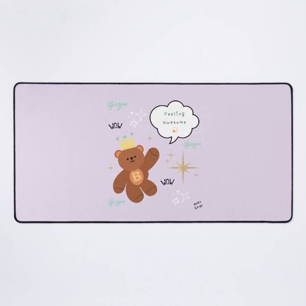 Item preview, Mono Bear Message – Feeling Awesome (Lilac background) designed and sold by mintmono-studio.