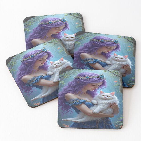 Item preview, Violet‑Eyed Enchantress with Familiar designed and sold by TONSNAP.