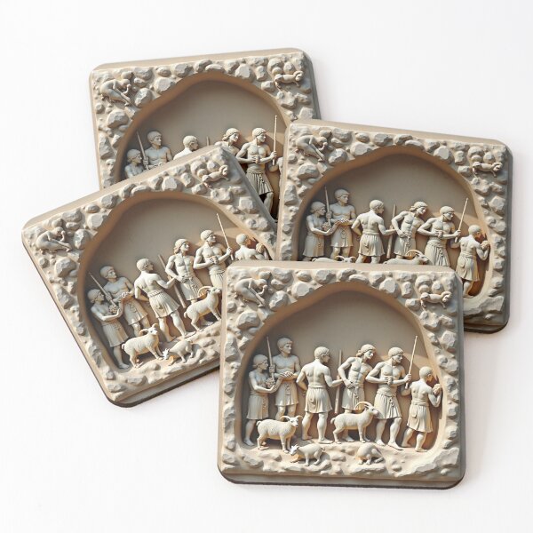 Item preview, Ancient Carved Relief Scene designed and sold by MigWhimsy.