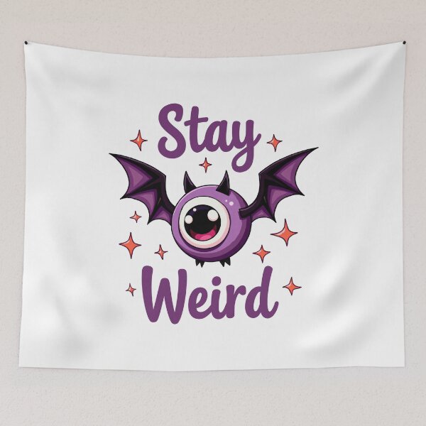 Item preview, Stay Weird – Retro Eyeball Bat Wings Gothic  designed and sold by CreativoDesign.