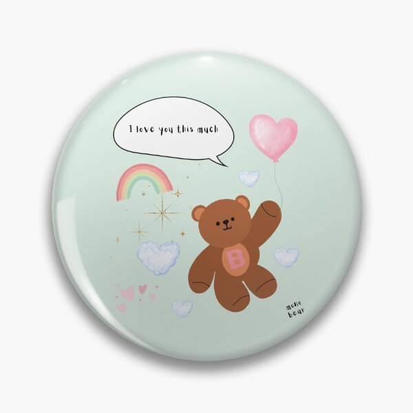 Item preview, I Love You This Much – mono bear messages (Mint background) designed and sold by mintmono-studio.