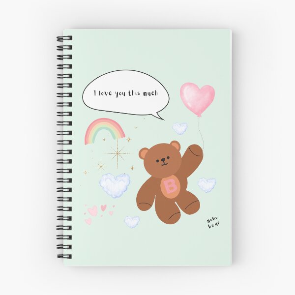 Item preview, I Love You This Much – mono bear messages (Mint background) designed and sold by mintmono-studio.