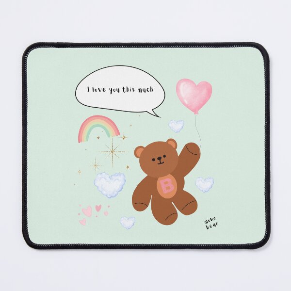 Item preview, I Love You This Much – mono bear messages (Mint background) designed and sold by mintmono-studio.