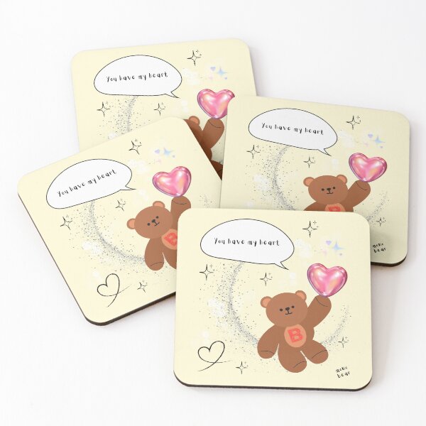 Item preview, You Have My Heart – mono bear messages (Yellow background) designed and sold by mintmono-studio.