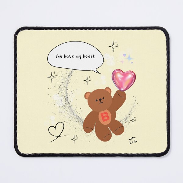 Item preview, You Have My Heart – mono bear messages (Yellow background) designed and sold by mintmono-studio.